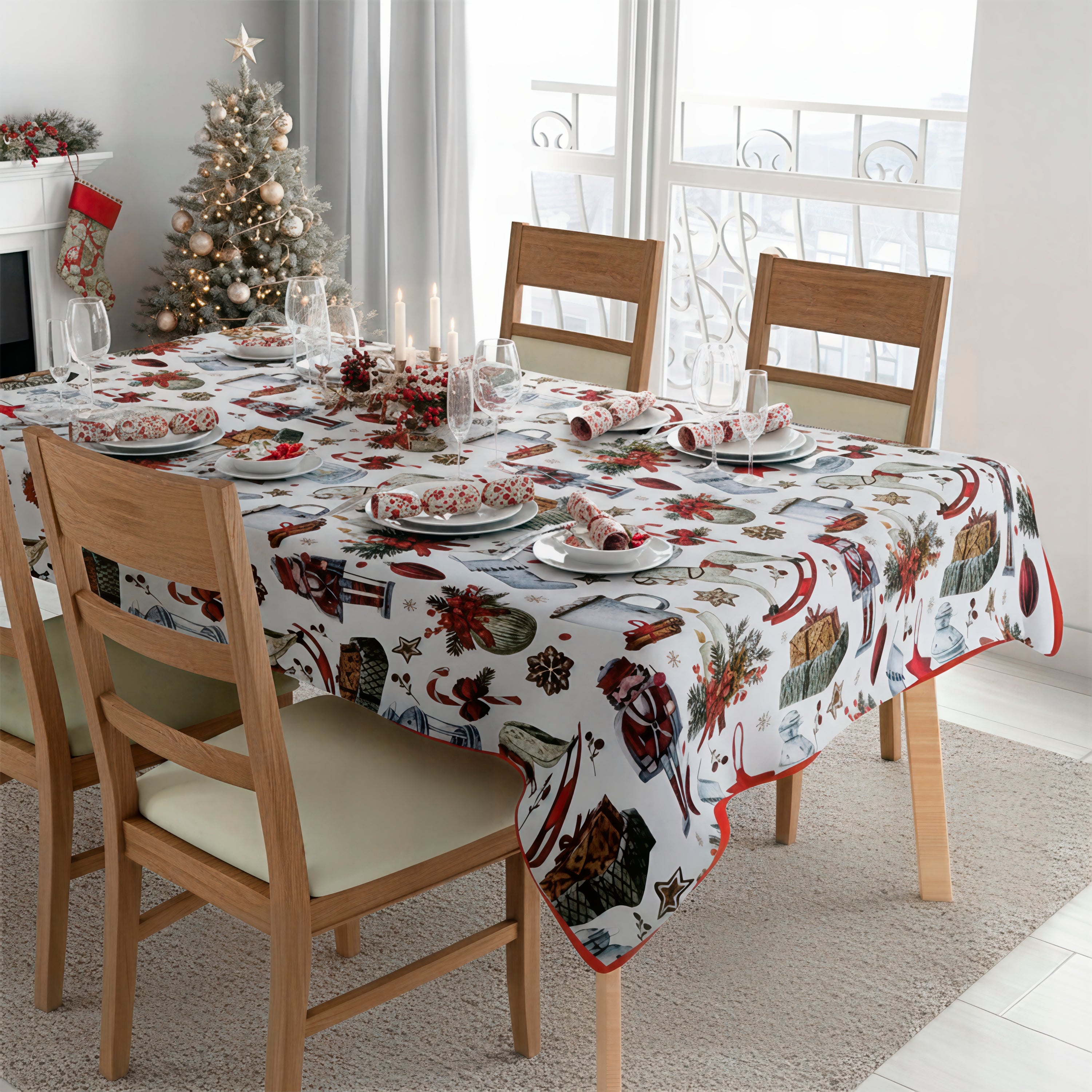 VESTIAMO CASA GRAN NATALE - Tovaglia Antimacchia Natalizia 140x300 cm